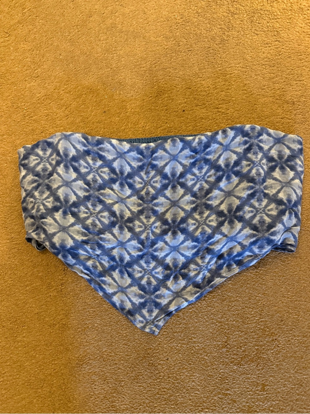 Blue Tie-Dye Bandana Scarf